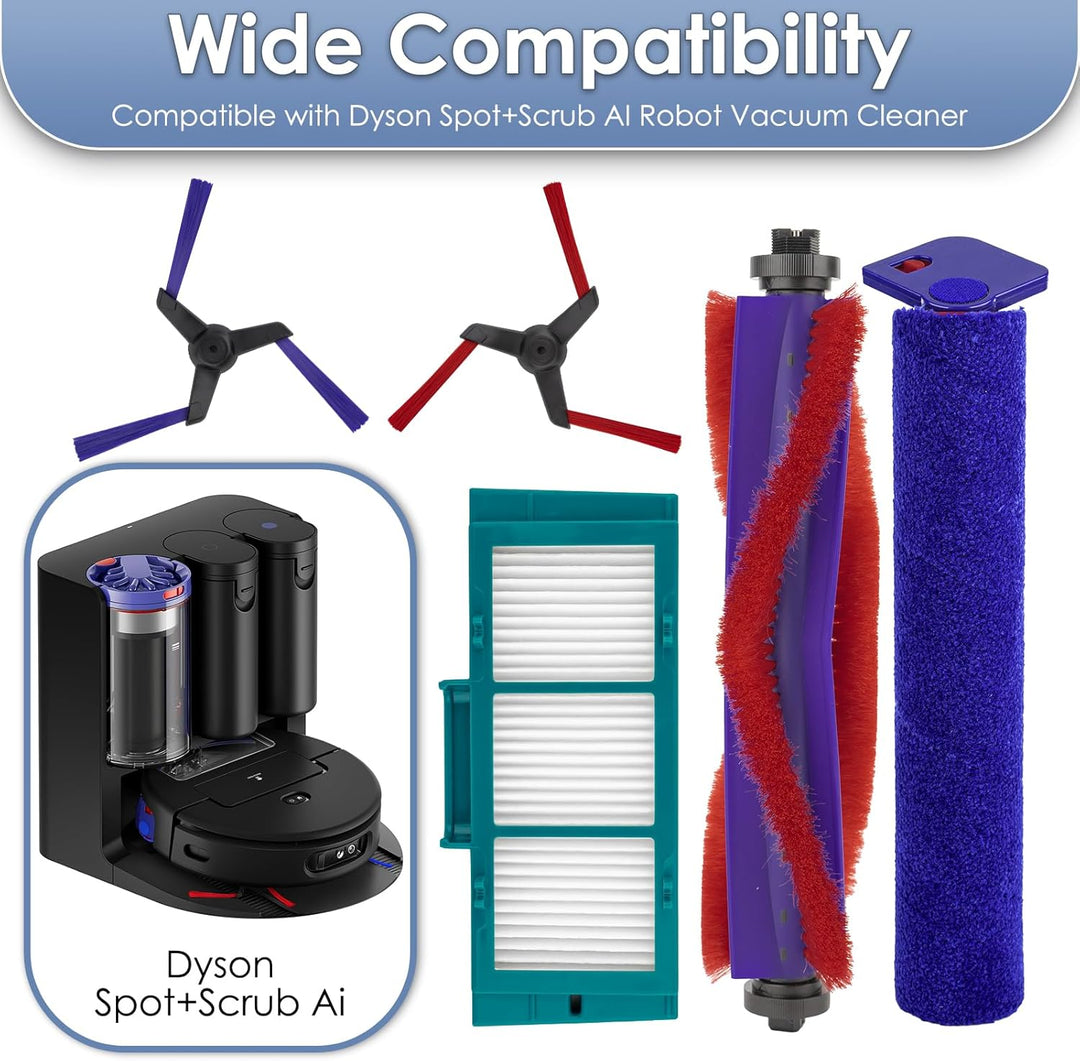 Spot+Scrub AI-Ersatzteile, kompatibel mit Dyson Spot+Scrub AI Roboter-Staubsauger, 1 Rollenbürste, 1