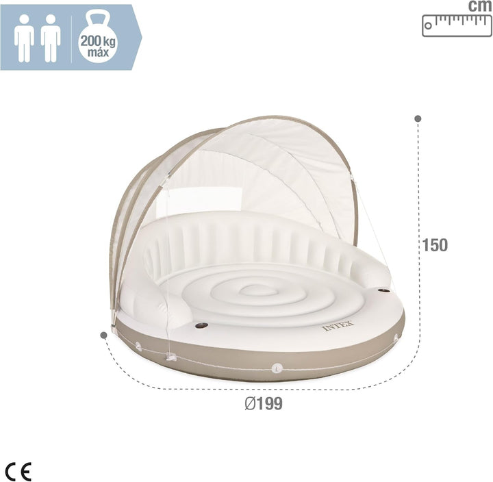 Intex 58292EU - Aufblasbare Lounge, Liegeinsel Canopy Island, 78 x 59 Zoll Single, Single
