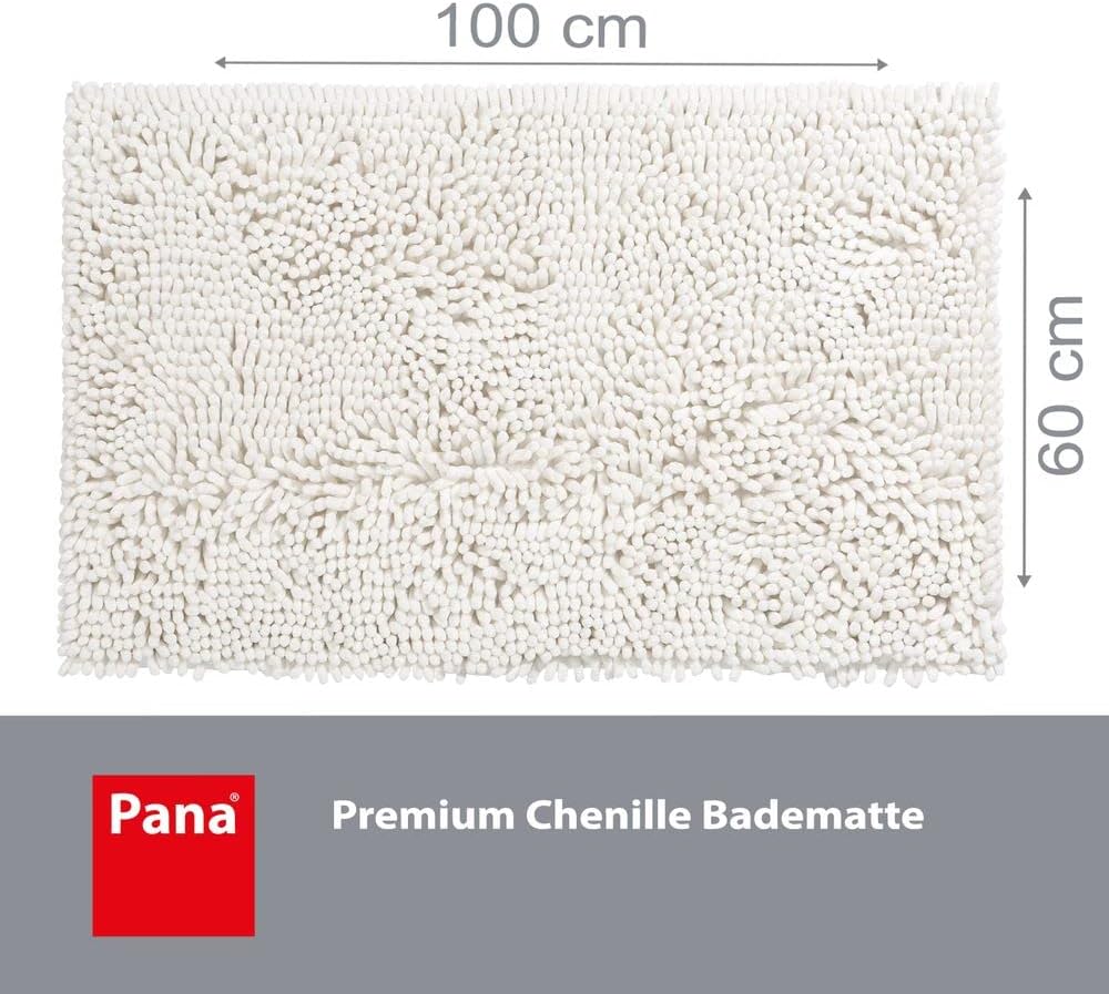 PANA Chenille Badematte in versch. Farben und Grössen • Badteppich aus weichen Fasern • saugstark &amp;