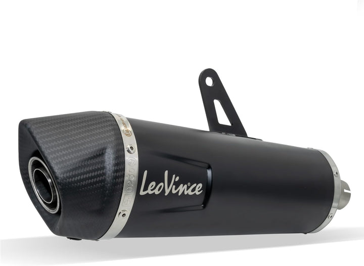 Endschalldämpfer LeoVince SLIP-ON SBK NERO, Edelstahl schwarz, Carbon Kappe, mit Zulassung für Trium