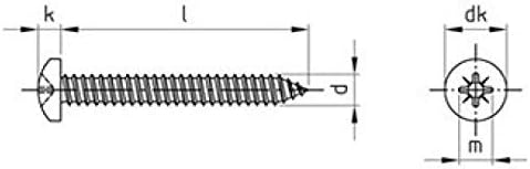 Linsenkopf-Blechschrauben DIN 7981 A4 C 2,9X32 Z (VPE 1000 Stk)