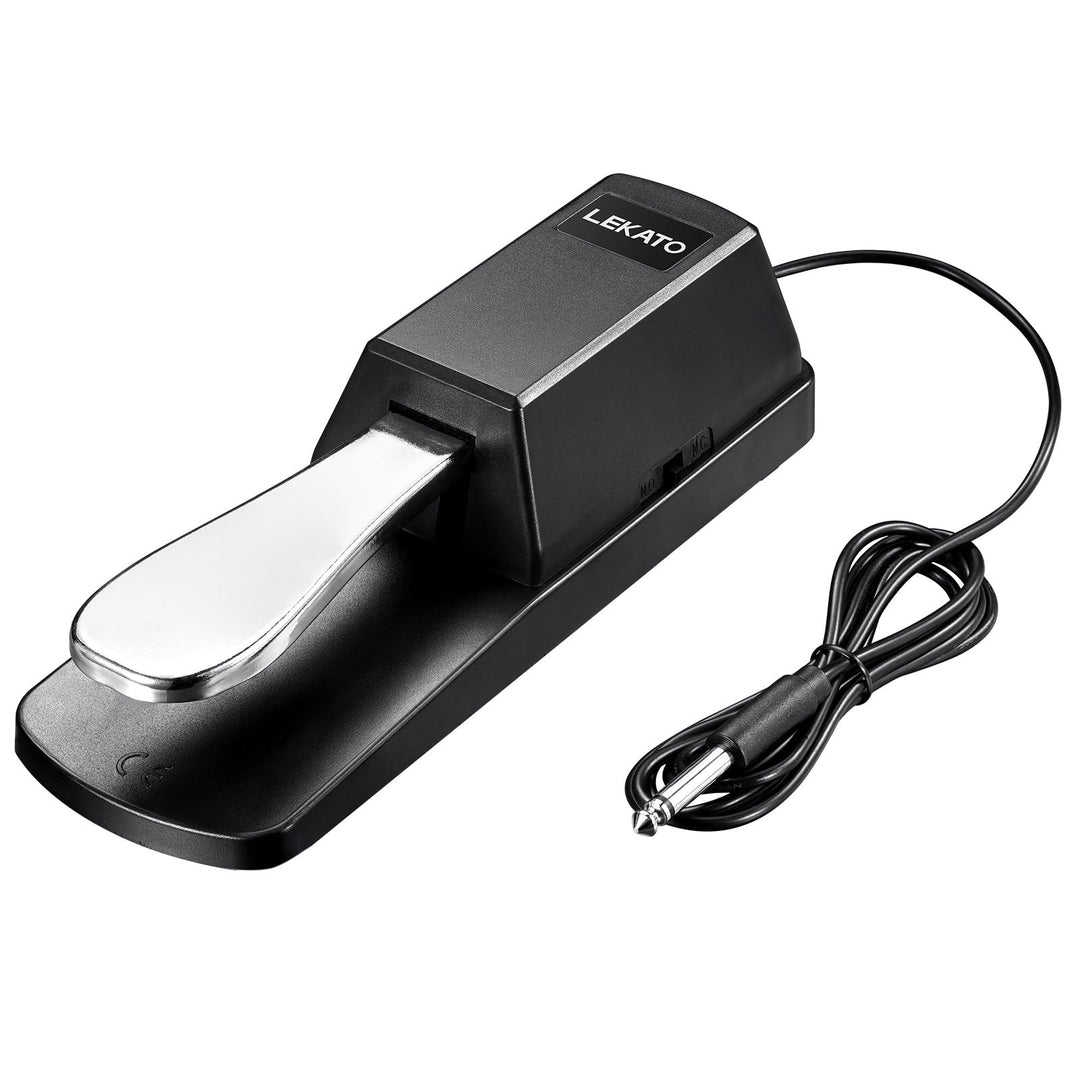 LEKATO Universelles Sustain Pedal für Keyboard, Klavier-Fusspedal mit Polaritätsschalter für elektro
