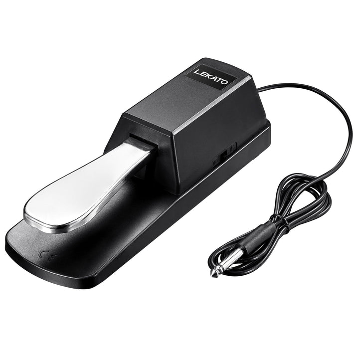 LEKATO Universelles Sustain Pedal für Keyboard, Klavier-Fusspedal mit Polaritätsschalter für elektro