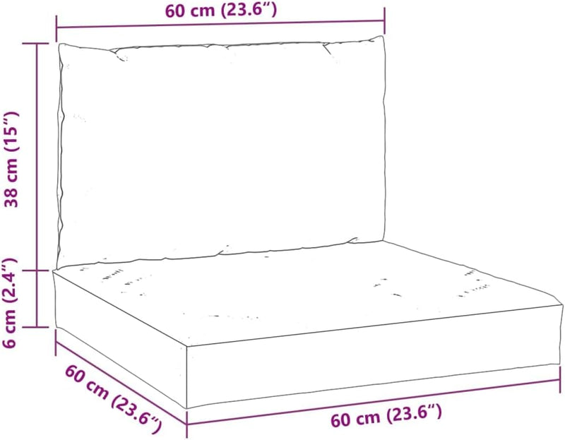 vidaXL Palettenkissen 2-tlg., Palettenauflage für Europaletten, Palettenpolster Palettensofa Outdoor
