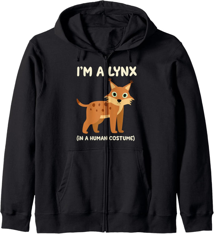 Luchs Kostüm lustige Halloween Grafik Ich Bin Ein Lynx Kapuzenjacke