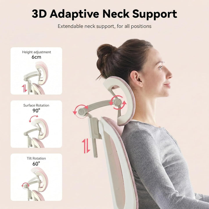 MUSSO E80 Air Petite Ergonomischer Bürostuhl, kompakter Computerstuhl für Damen, 3D-Bio-Wing-Lendenw