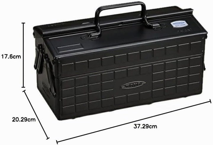 Toyo ST-350BK Color 2-stöckiger Werkzeugkasten, Schwarz, Schwarz