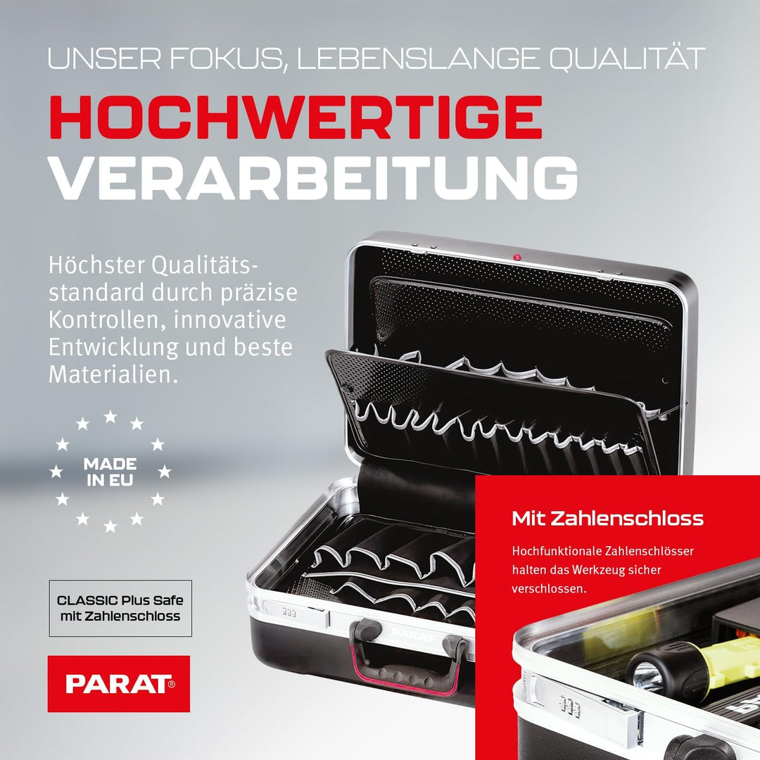 PARAT CLASSIC Plus | Werkzeugkoffer leer mit Alurahmen & X-ABS Schale | Für bis zu 50 Werkzeuge | In