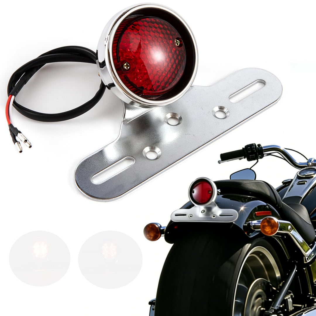 E24 E-Geprüft Motorrad Rücklicht LED Mit Halterung 12V Bremslicht Kennzeichenbeleuchtung Rotlicht fü