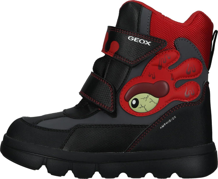 Geox Jungen J Willaboom Boy B Ab Ankle Boot 30 EU Black Red, 30 EU Black Red