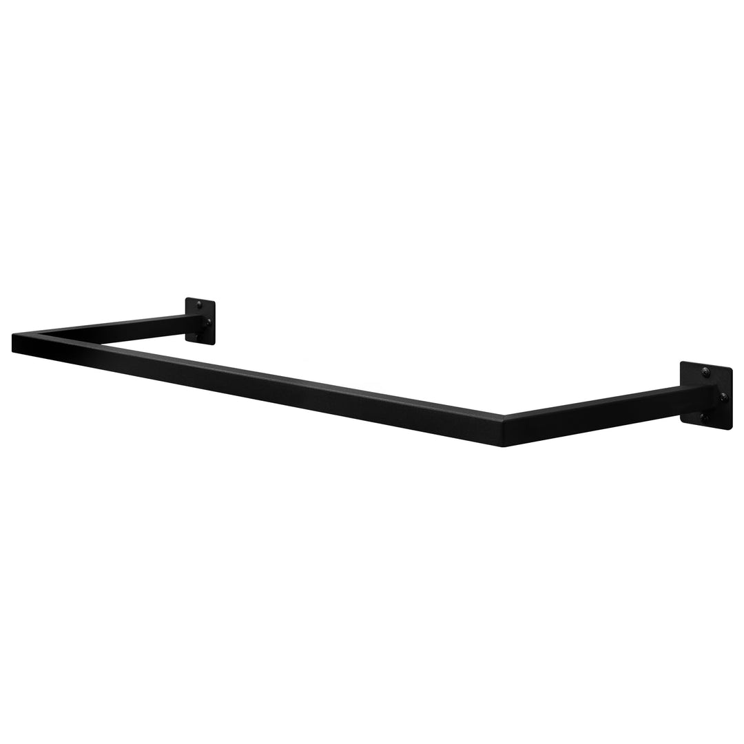 eSituro Kleiderstange Wand Rechteck, Garderobenstange Wandmontage, aus Industrierohr, platzsparend,