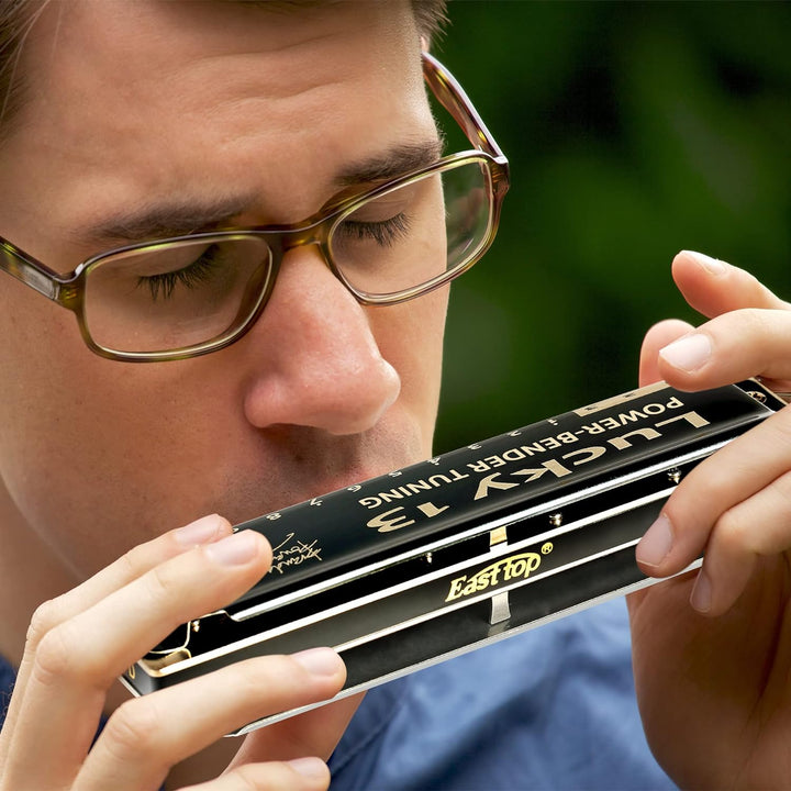 East top Lucky 13 Bass Plus Blues Harmonica 13 Holes Diatonic Harp Mouth Organ Professional Musical