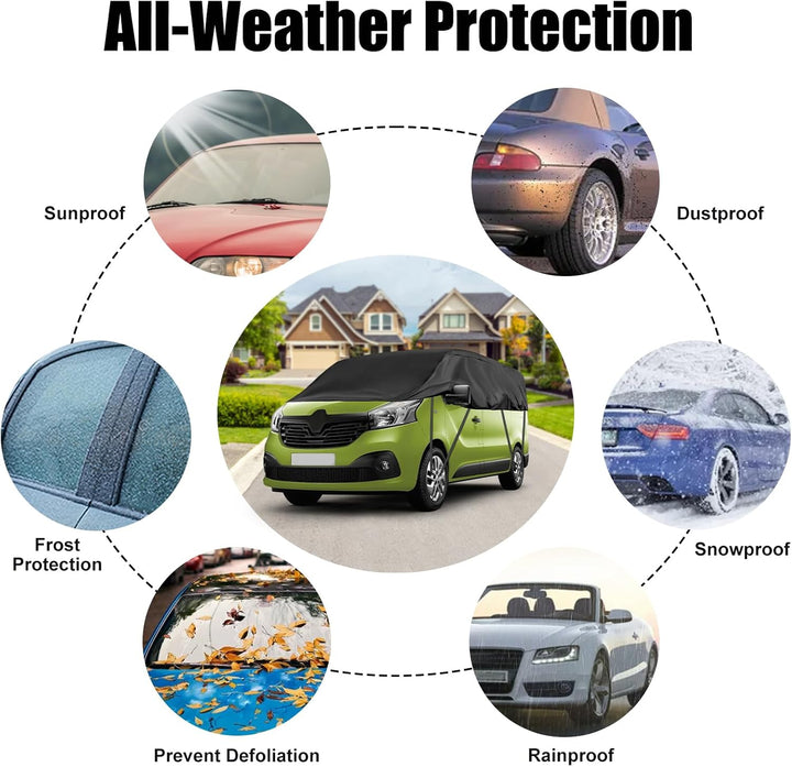 Autoabdeckung Wasserdicht Ersatz für Renault Trafic 2010-2025 LWB, Halbgarage, Autohülle Autoplane,