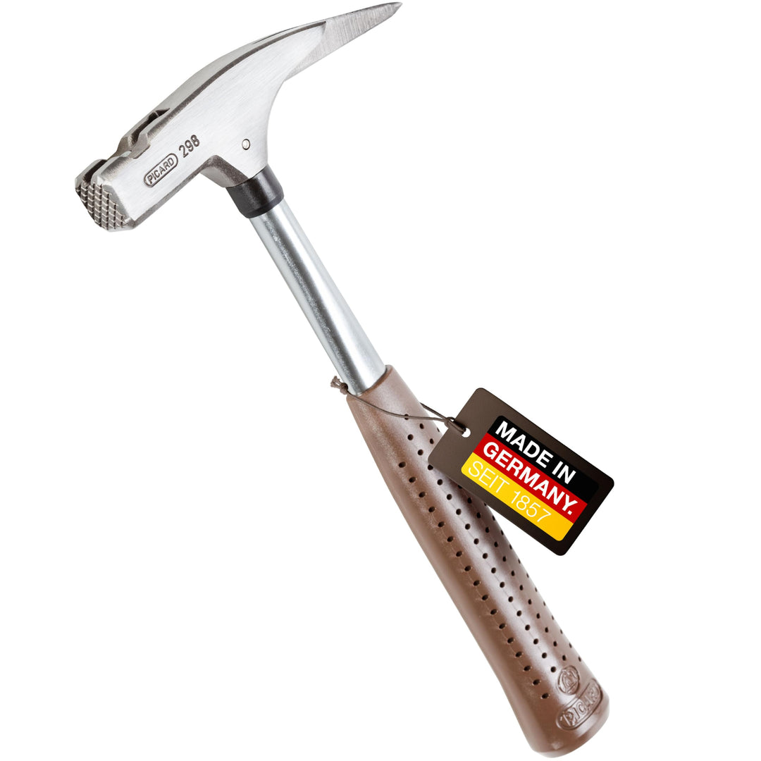 PICARD Latthammer 298 - mit magnetischem Nagelhalter + gerauhter Bahn - 600g | traditioneller Griff