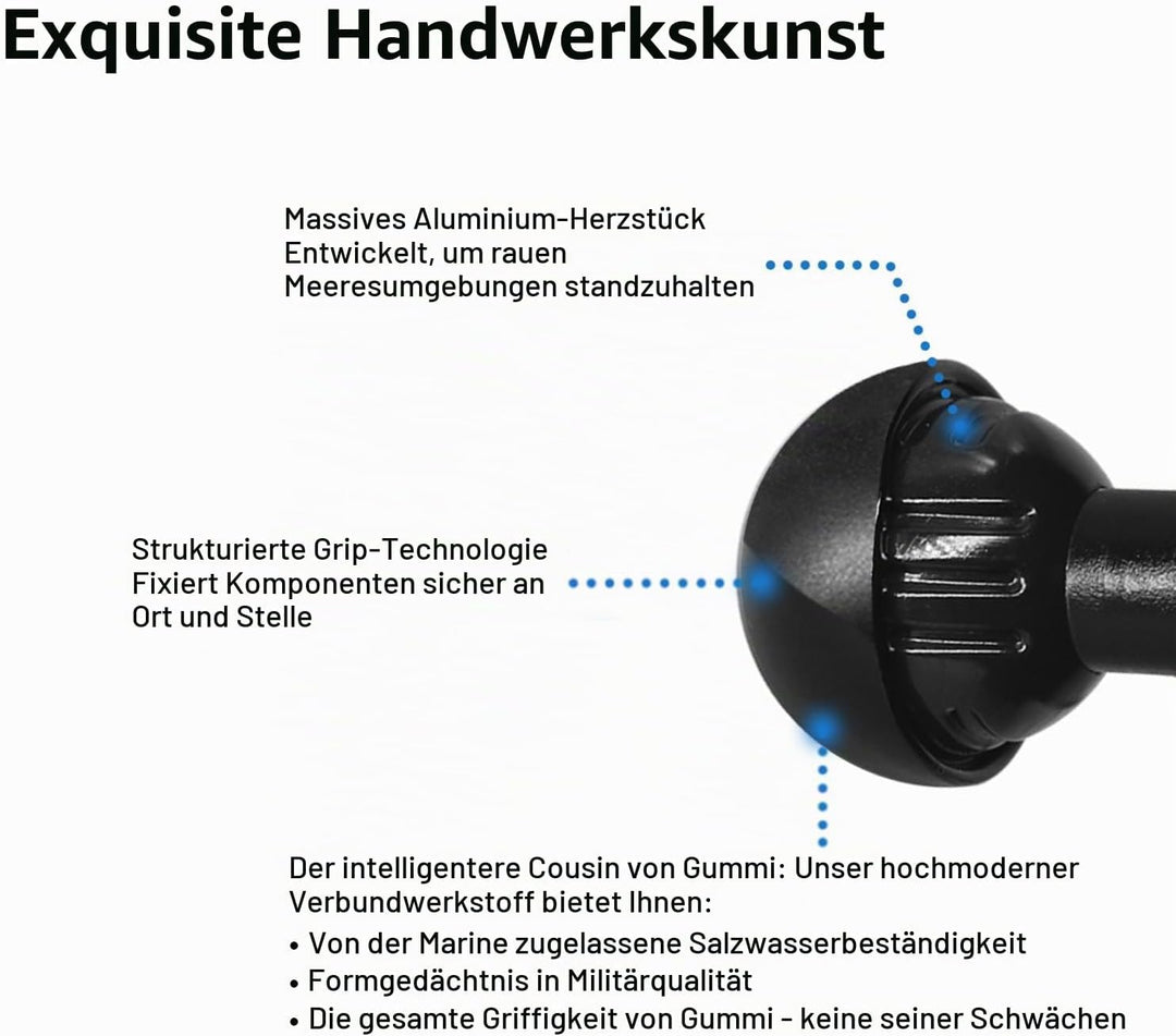 1,5 Zoll/C-Grösse / 38mm Kugelhalterung aus Aluminiumgusslegierung, AMPS-Loch-Rundplattenbasis, Komp