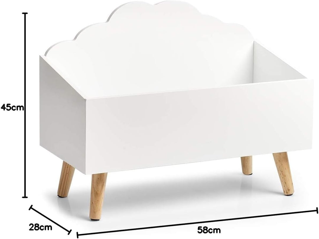 Zeller 13503 Kinder-Aufbewahrungstruhe 'Wolke', MDF, weiss, ca. 58 x 28 x 45 cm, Kindermöbel, Kids,