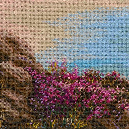 Riolis Baikalsee Kreuzstich-Set, Baumwolle, Mehrfarbig, 60 x 40 cm