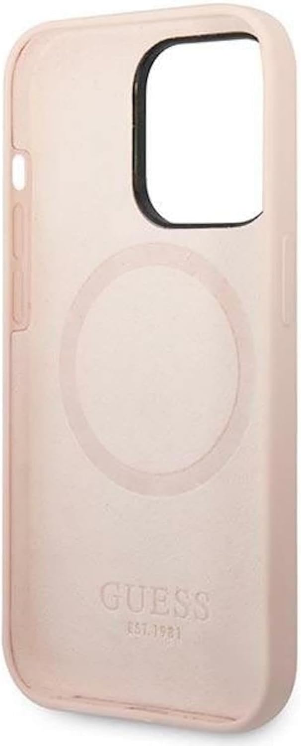 Guess GUHMP14LSBPLP hülle für iPhone 14 Pro 6,1" rosa/pink Hard case Silicone Logo Plate