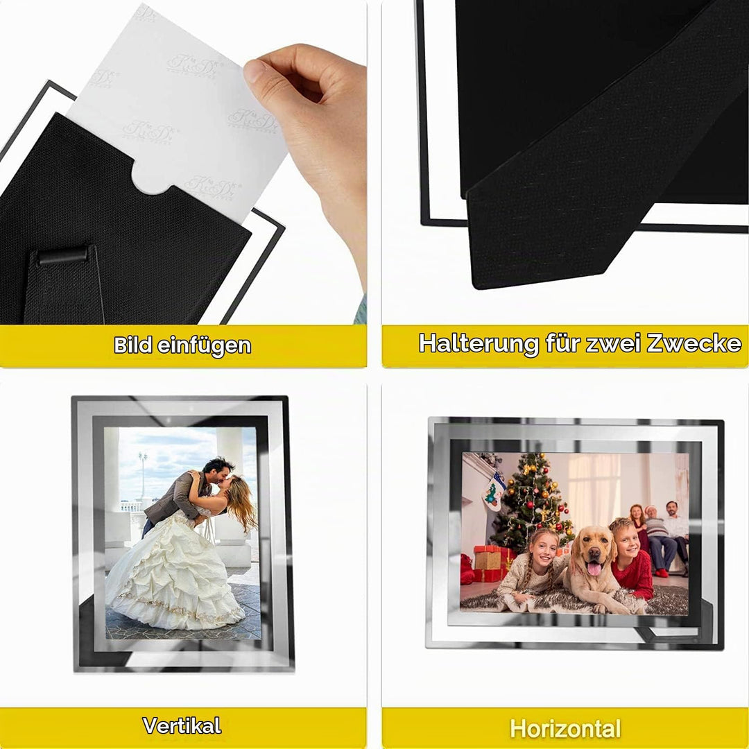 ASelected Bilderrahmen Glas 4er Set für Bilder 13x18 cm Glas Fotorahmen Photo Frame Glass Foto Rahme