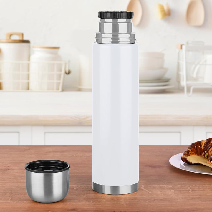 GRÄWE Thermoflasche, Edelstahl, 1L Vakuum-Isolierte Isolierflasche mit Drehverschluss und Trinkbeche