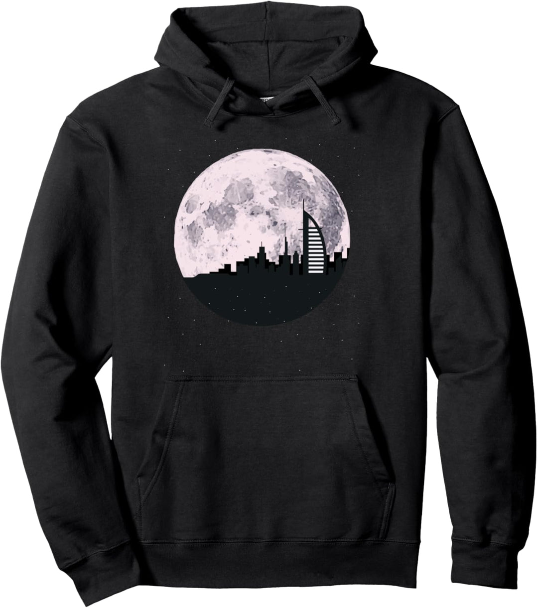 Dubai city moon Pullover Hoodie
