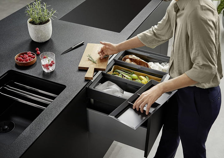BLANCO FLEXON II low 60/3 | Abfall Müllsystem | für 60 cm breite Unterschränke | System zum Einbau i