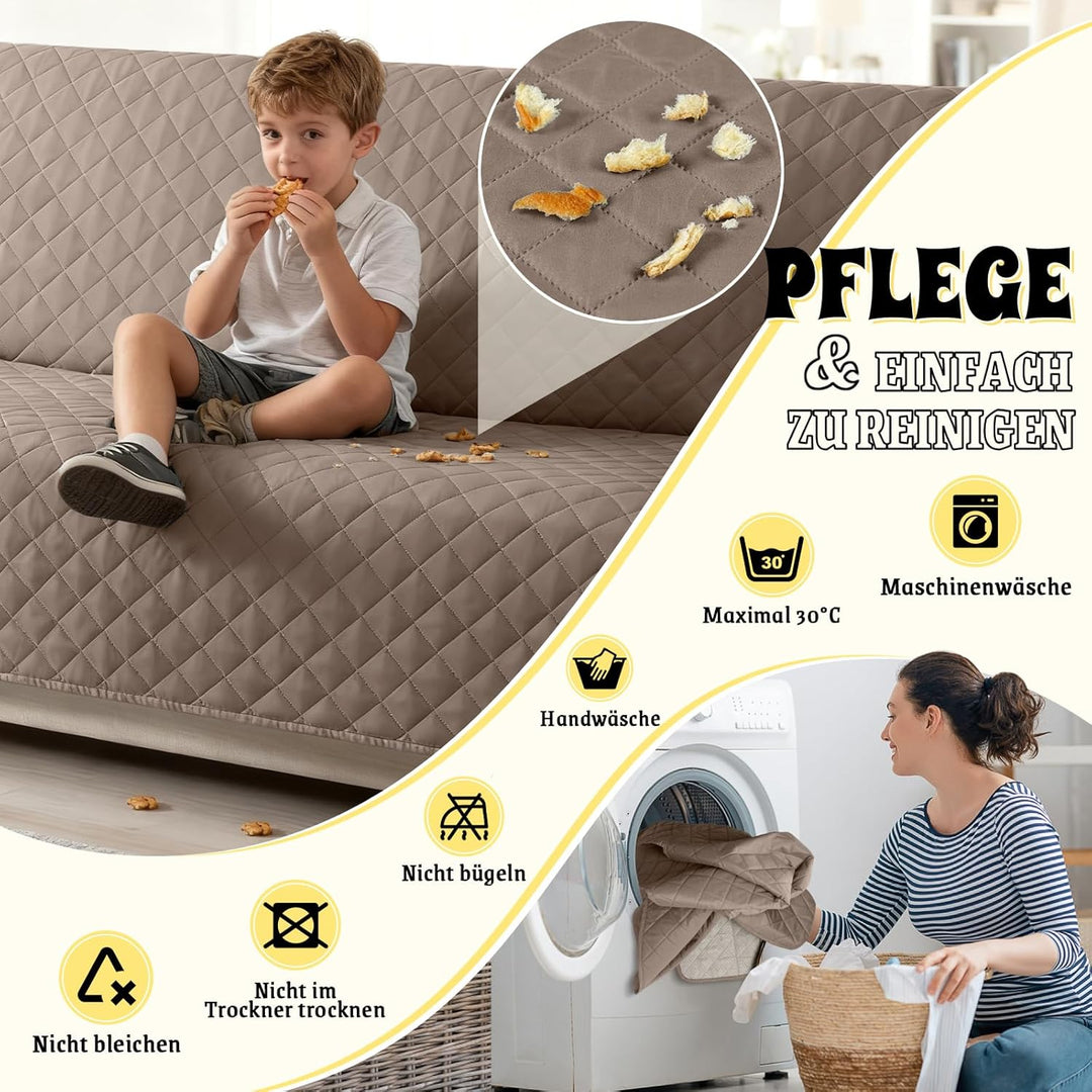 TAOCOCO Sofa Überzug, Sofabezug Wasserdicht Mit Gummiband，Wohnzimmer Anti-Rutsch Gepolsterter Sofasc