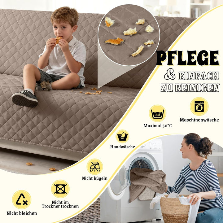 TAOCOCO Sofa Überzug, Sofabezug Wasserdicht Mit Gummiband，Wohnzimmer Anti-Rutsch Gepolsterter Sofasc