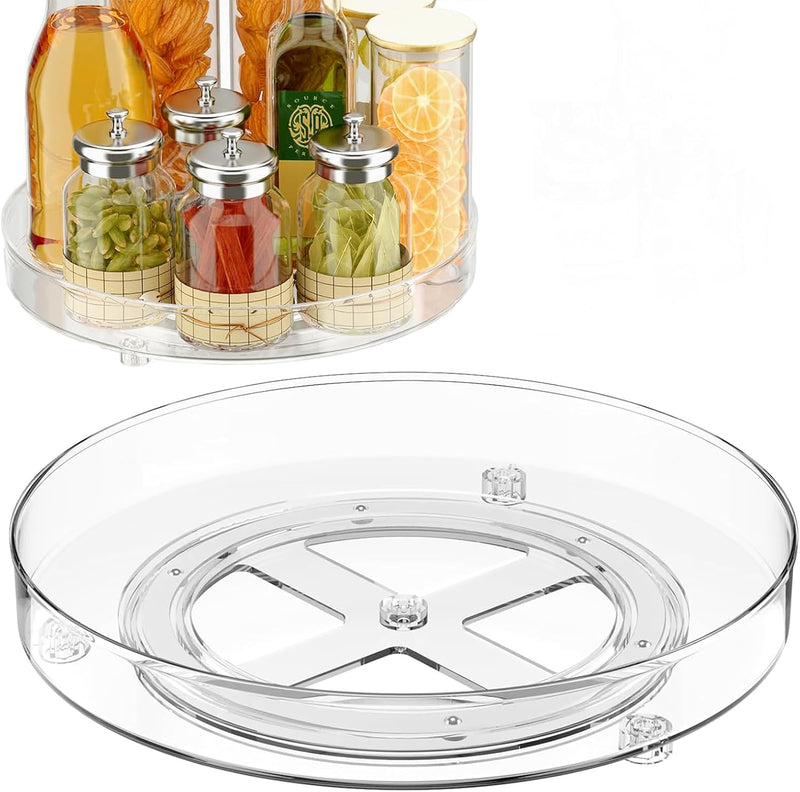 JESIFFY 2 Stück Lazy Susan drehteller Organizer Kühlschrank 27cm+23,5cm, drehplatte kühlschrank Rond