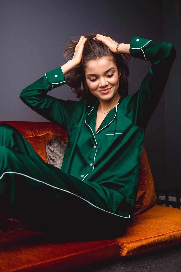 Averie Women's, Reika Pajama Set, Green, XL