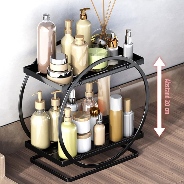 Make-up-Organizer für Schminktisch, 2-stöckig, Badezimmer-Arbeitsplatten-Organizer, Hautpflege, Kosm