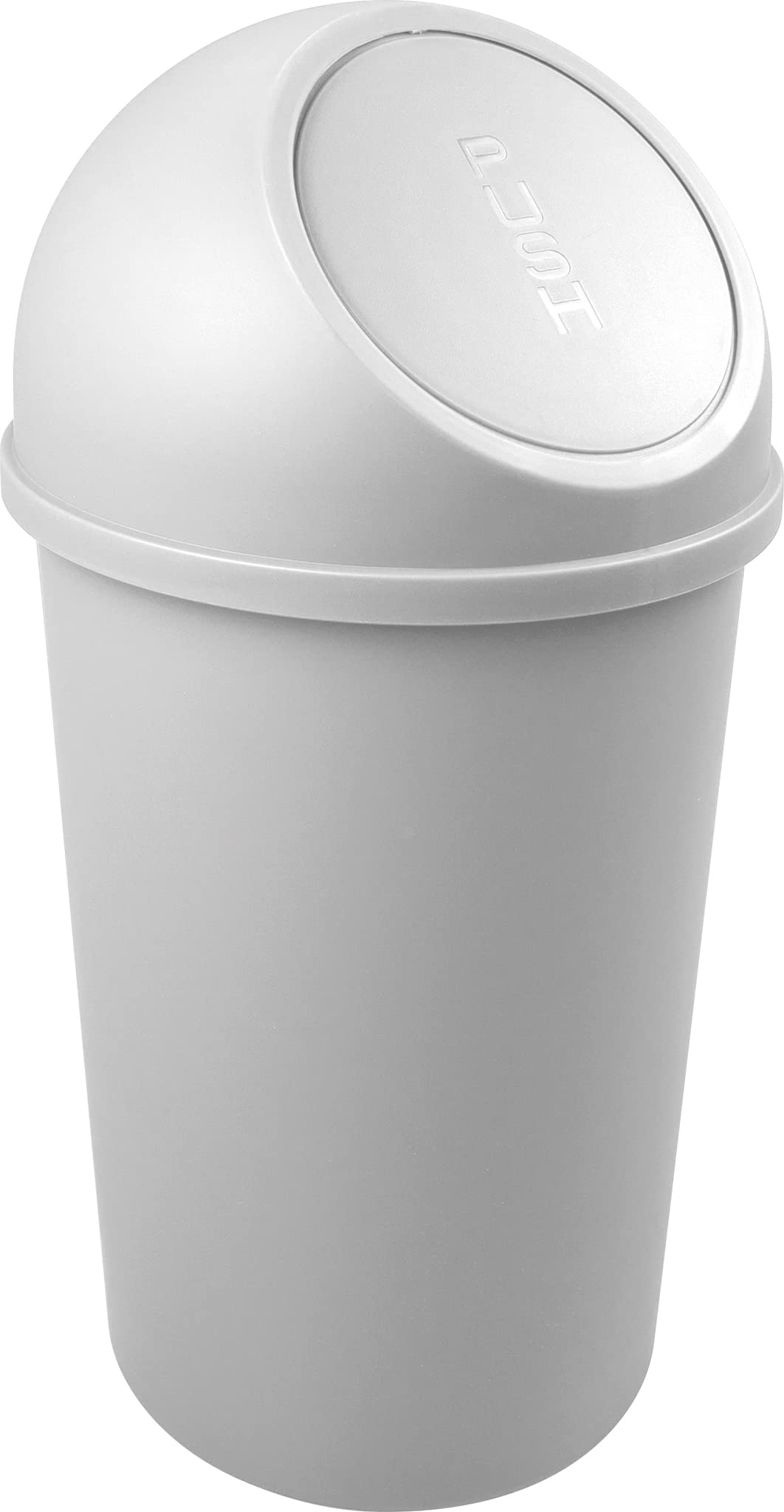 helit H2401282 - Push-Abfallbehälter „the flip“ 25L, lichtgrau | Mülleimer mit Push-Deckel für hygie