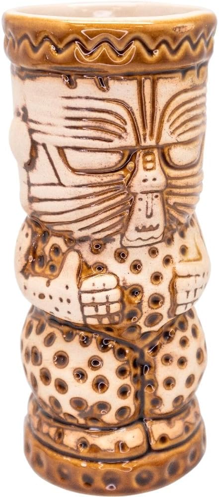 VB VIN BOUQUET FIK 1406 Tiki-Glas D 350 ml, exotisches Cocktail-Design, ideal für Partys und Themenv