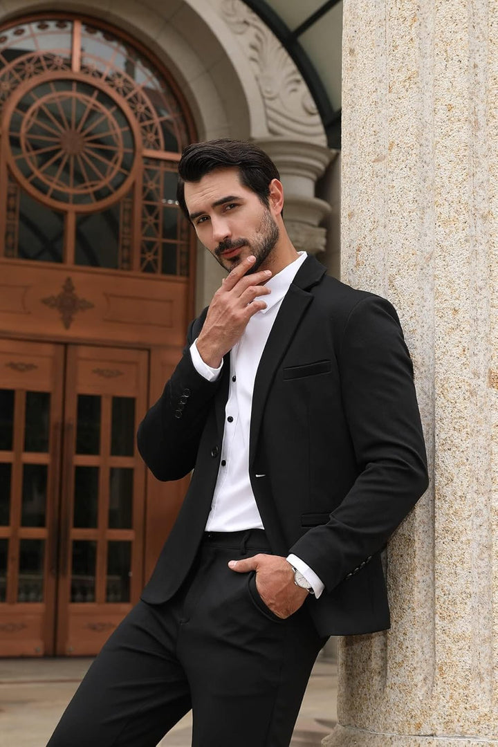Allthemen Anzug Herren 2 Teilig Slim Fit Herrenanzug EIN Knopf Business Hochzeitanzug für Männer XS
