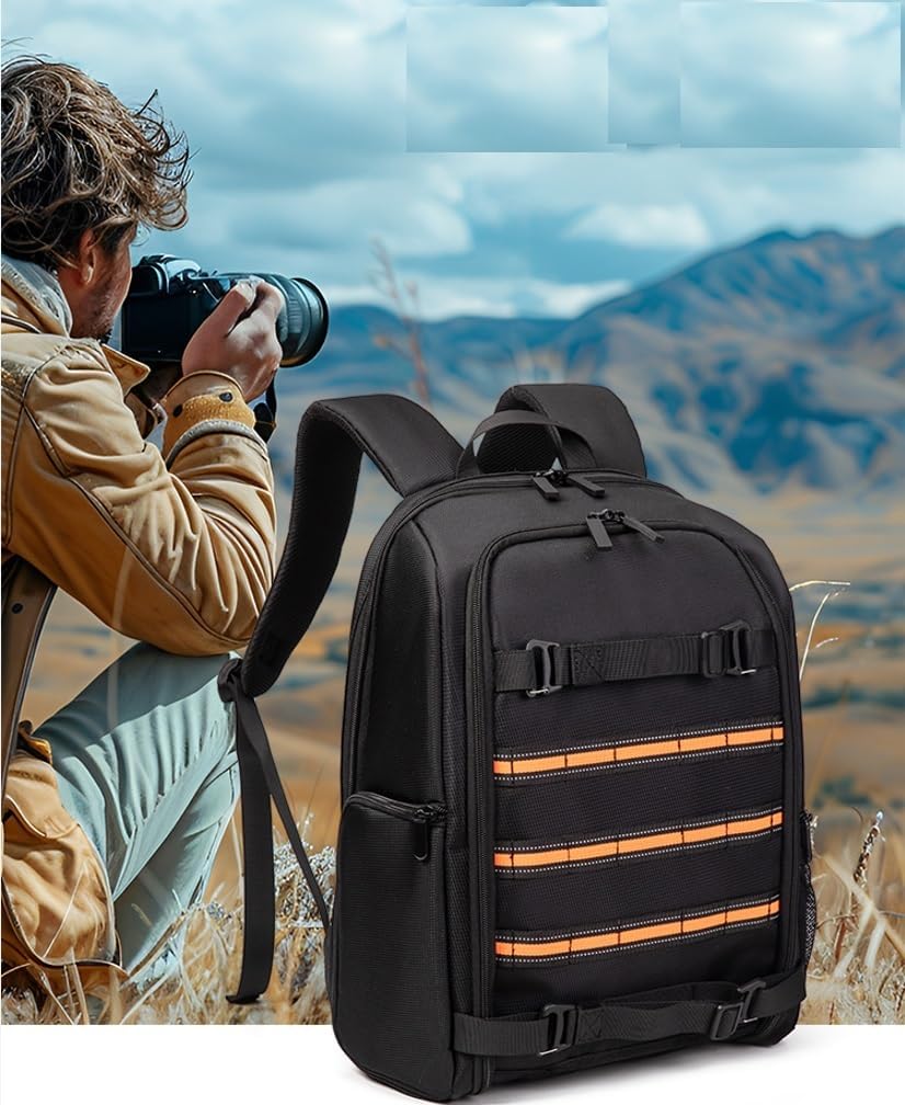 Kamera Rucksack 23L Fotografie Kamera Tasche, kompatibel mit Kamera DSLR, 15.6'' Laptop, Stativ Schw