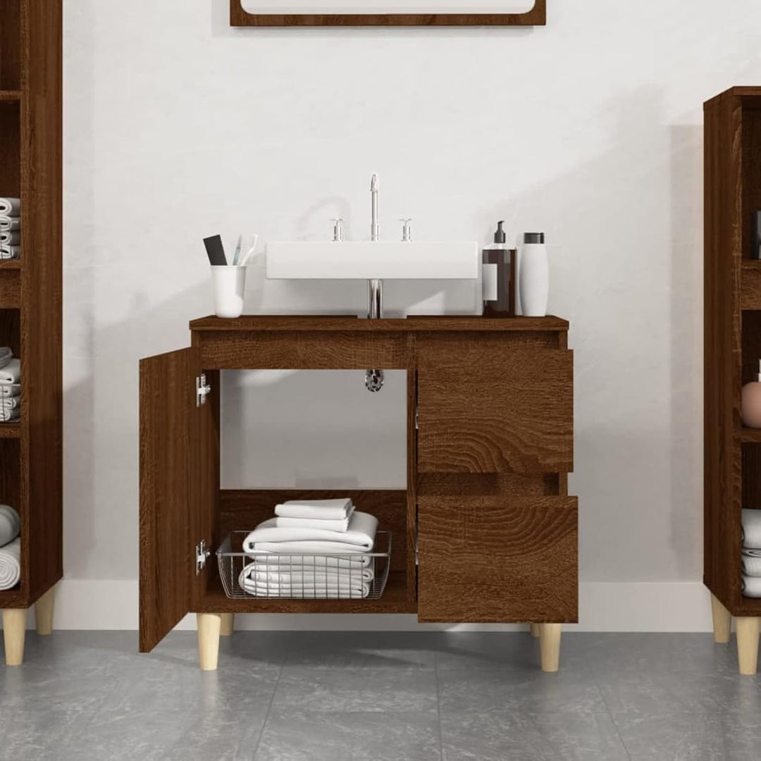 Tidyard Waschbeckenunterschrank, Unterschrank, Waschtischunterschrank, Badezimmerschrank mit 2 Schub