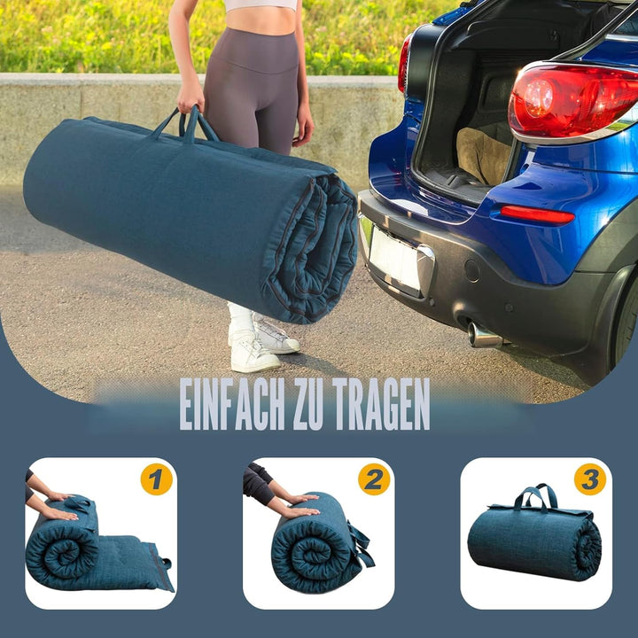MAXYOYO Tragbare, Faltbare Futon-Matratze, hypoallergener Stoff und Schaumstoff-Matratzenauflage mit