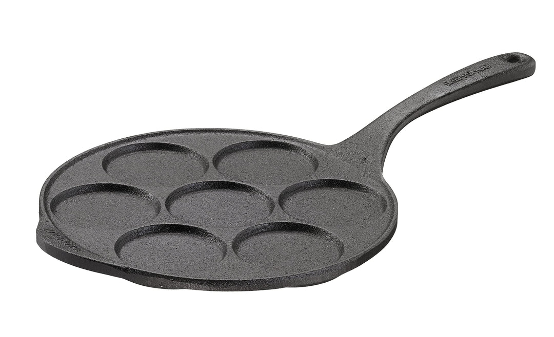 SKEPPSHULT Pfannkuchen Pfanne für 7 kleine Pfannkuchen 23 cm. Gusseisengriff. Auf Allen Herdarten, O