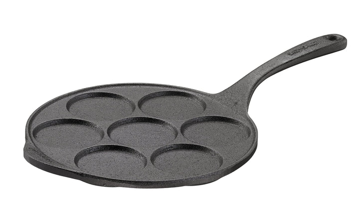 SKEPPSHULT Pfannkuchen Pfanne für 7 kleine Pfannkuchen 23 cm. Gusseisengriff. Auf Allen Herdarten, O