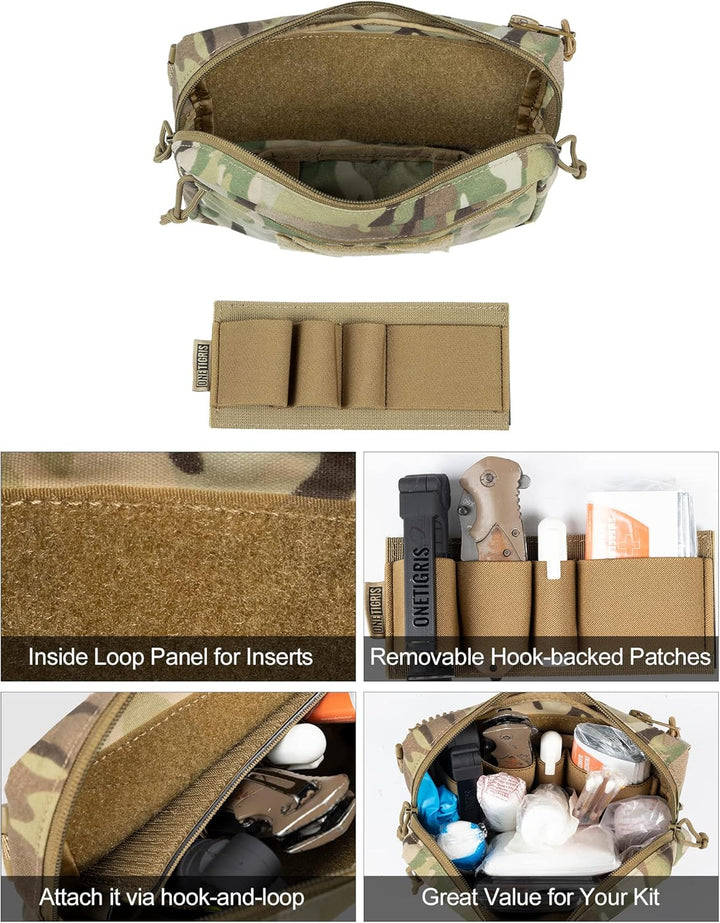 OneTigris Drop Down Pouch, PLUS1S Dump IFAK Pouch, Organizer Fronttasche für Taktische Weste Platten