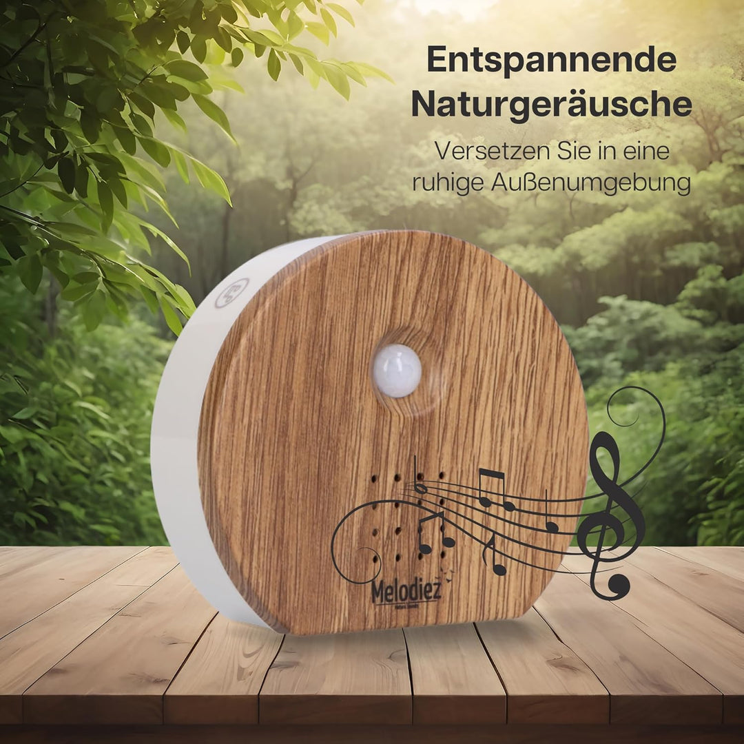 Melodiez Vogelgeräusche Hütte mit Sensor - Box Inkl. Batterien und 4 natürlichen Vogel, Ozean und Ds