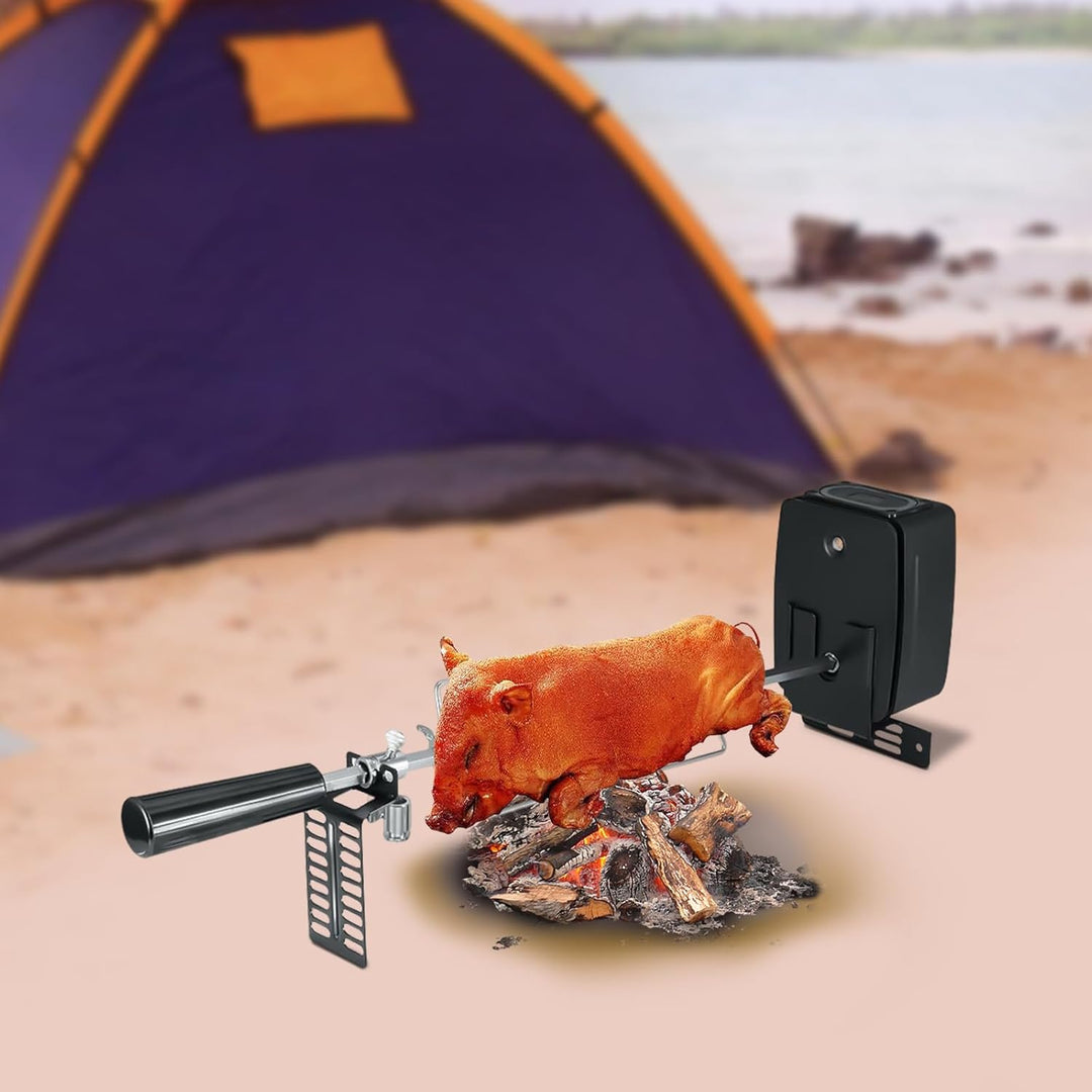 Drehspiess Grill, Elektrische Spiesshalterung Grillspiess Mit Motor Edelstahl Grill Set Elektrogrill
