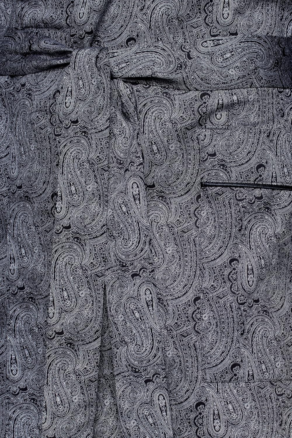 Herren Morgenmantel – kurz – Bademantel Revise RE-509 - Elegant - 100% Baumwolle S Schwarz mit graue