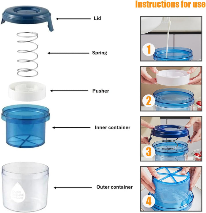 Griechischer Joghurt, griechischer Joghurthersteller mit feinem Mesh Pressentyp wiederverwendbares w