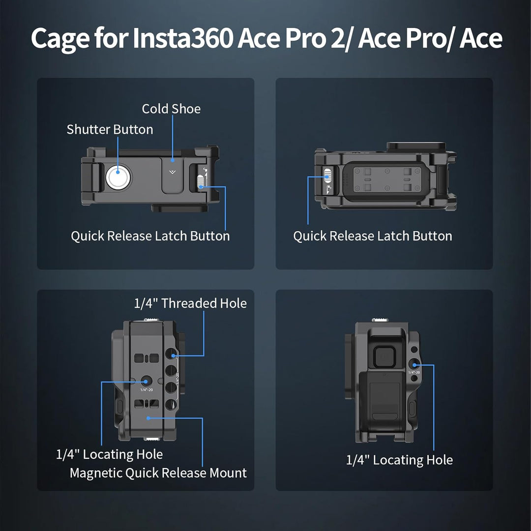 Nitze Xplorer Grip Kit für Insta360 Ace Pro 2/Ace Pro/Ace, Strassenfotografie Griff Kit mit Ace Pro