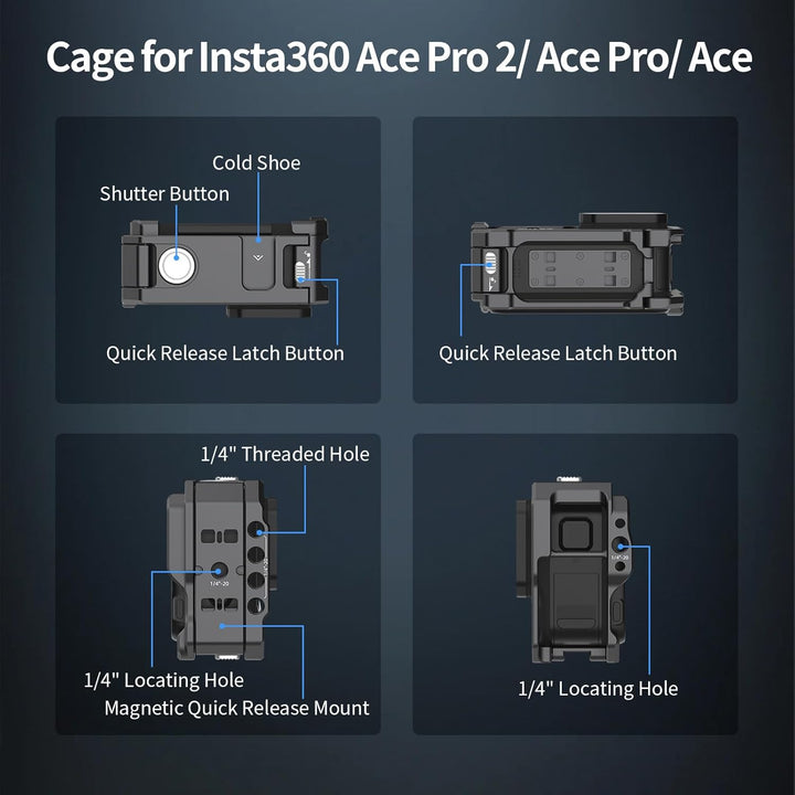 Nitze Xplorer Grip Kit für Insta360 Ace Pro 2/Ace Pro/Ace, Strassenfotografie Griff Kit mit Ace Pro