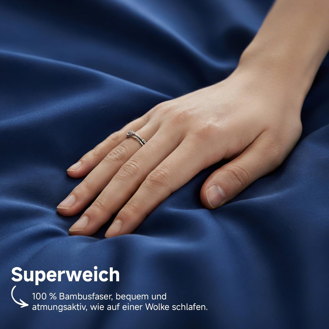 Simple&Opulence Bambus Bettbezug Set, Seidiger und weicher Bettbezug Kühle Bettwäsche Perfekt für Ha