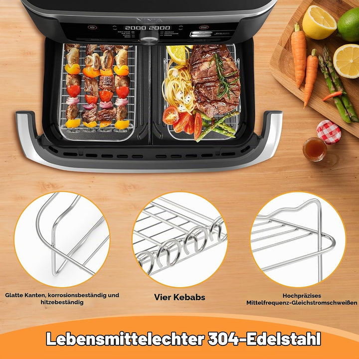 Zubehör für die Ninja Foodi FlexDrawer 10,4L Heissluftfritteuse AF500EU (20PCS),Silikonform für Airf