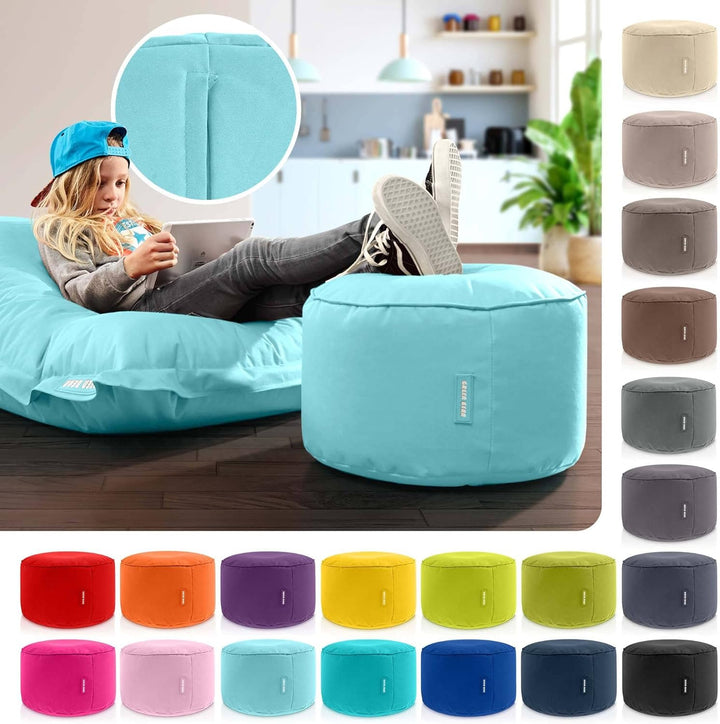 Green Bean Sitzsack-Hocker 45x25cm mit EPS-Perlen Füllung - Fusshocker Fusskissen Sitz-Pouf für Sitz