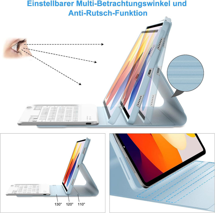 WINCHKING Hülle Mit Tastatur Für Xiaomi Redmi Pad 2 Pro 12.1 Zoll/Redmi Pad Pro 12.1” 2024, Magnetis